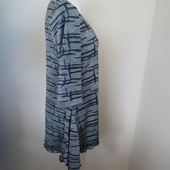 Joseph Ribkoff Top Stretch Knit V Neck Black Gray Silver Metallic Womens US 16 - Picture 8 of 10